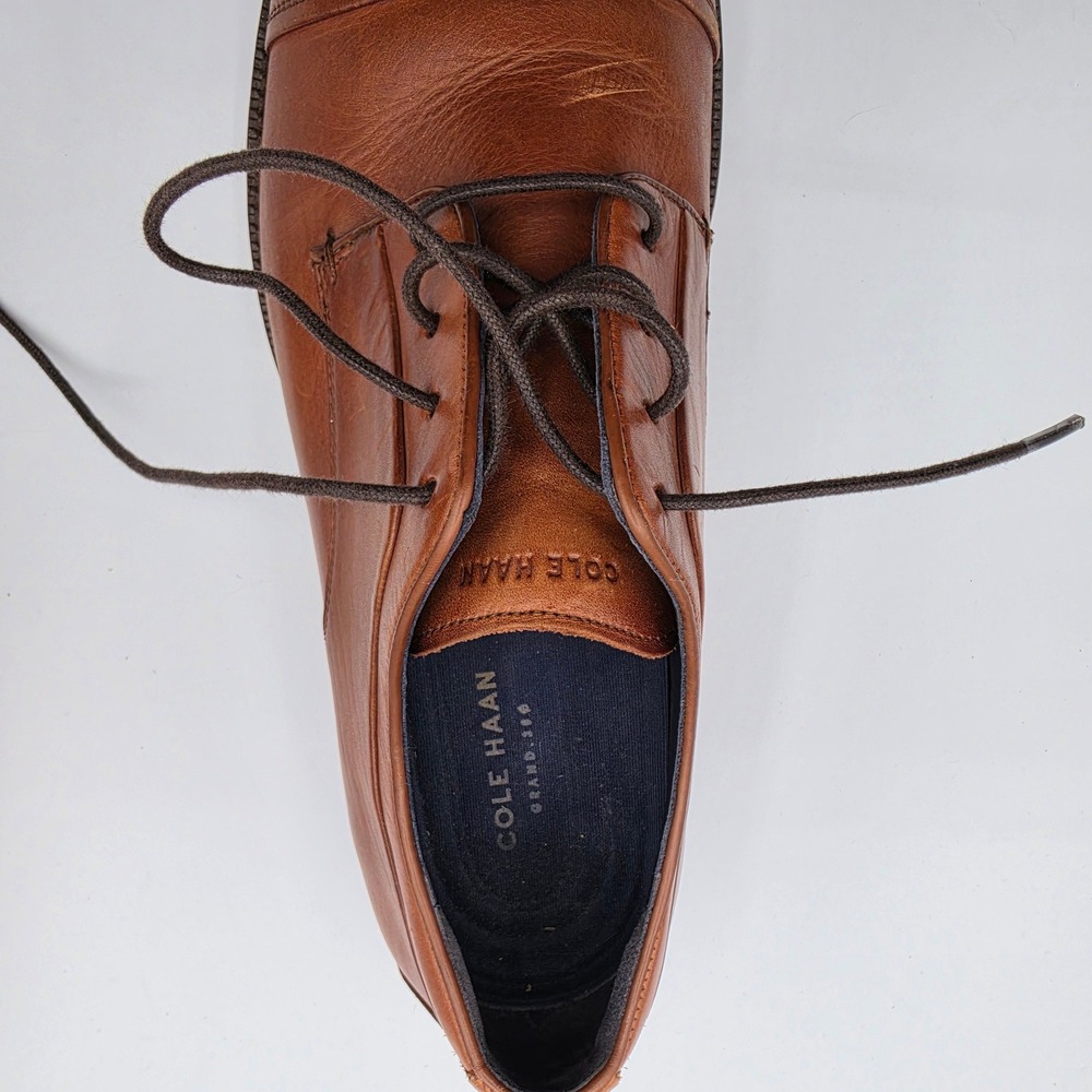 Cole Haan Cap Toe Oxford Mens Size 9.5 Brown Leather Grand Preppy Casual